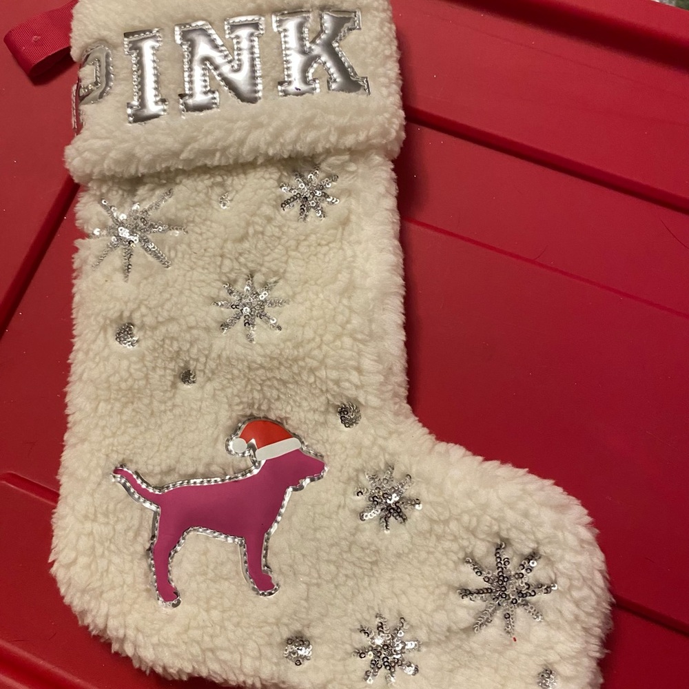 Pink Sherpa Christmas Stocking